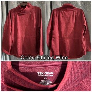 Women’s Tek Gear Sweater Fleece Pullover, XL, Chilled Wine. Worn only once.